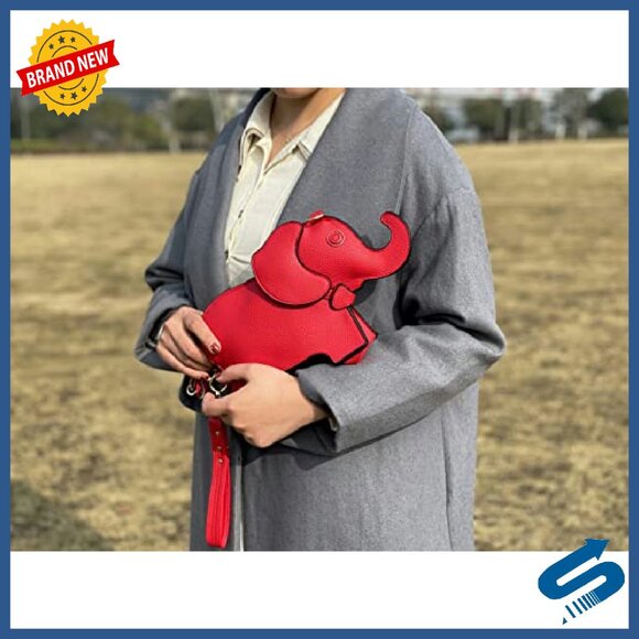 PU Leather Elephant Shoulder Bag Adjustable Strap Waterproof Purse - Picture 7 of 8